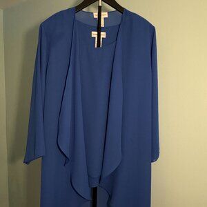 Draper & Damon Women's 3-Piece Deep Royal Flirty Jacket Pant Set Wedding Attire